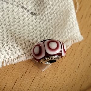 Pandora Red Circles Murano Charm